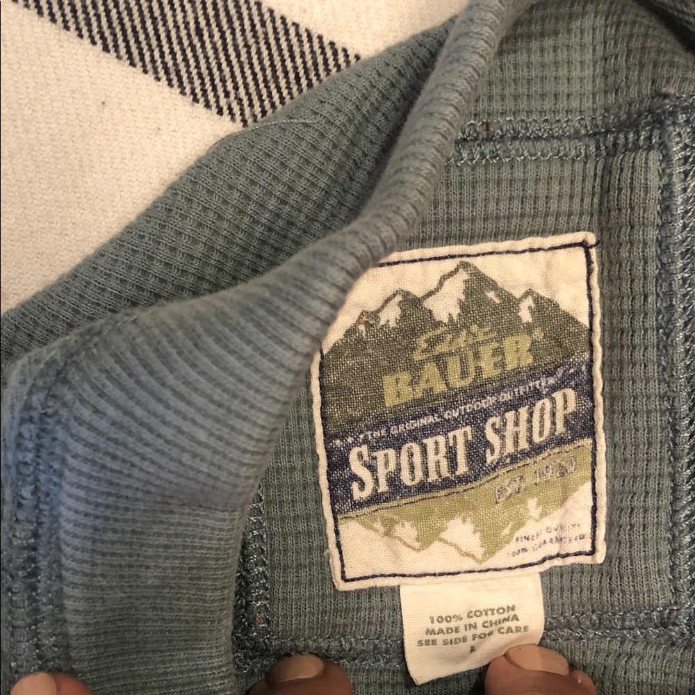 Men's Long-Sleeve Henley Sweater - Sage Green - Picture 2 of 11